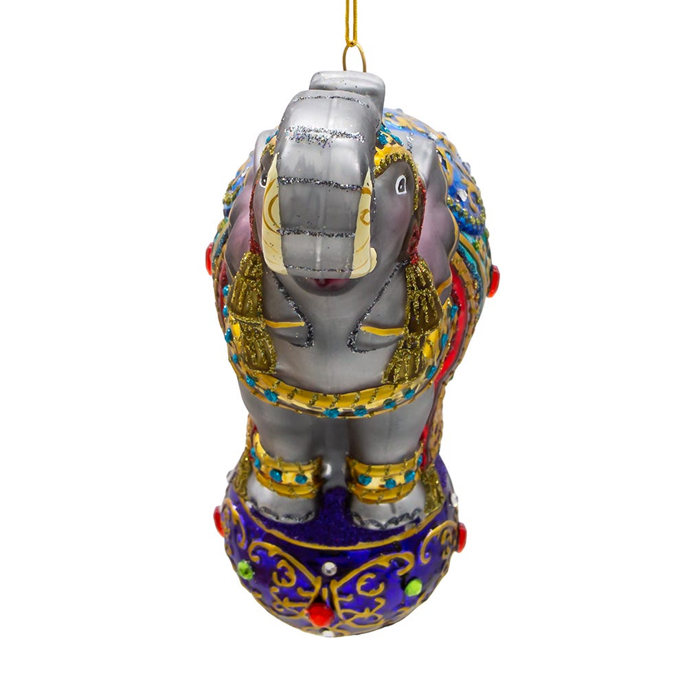 Kurt Adler 7-Inch Bellissimo Glass Elephant Ornament